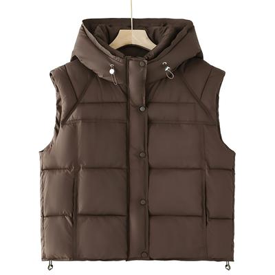 Hooded Women's Vest Autumn and Winter New Xiaoxiangfeng Vest Loose Outer Vest Women's Coat