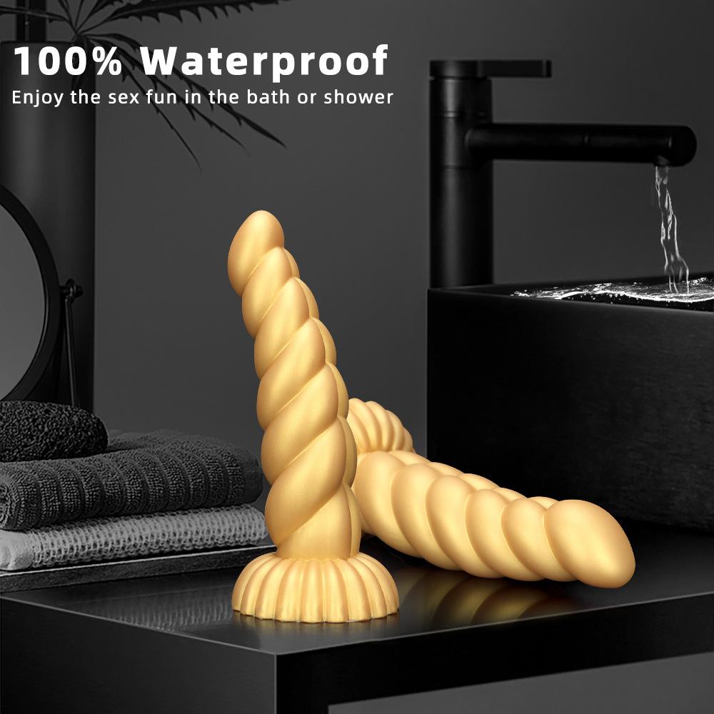 Gold Silicone Soft Thick Anal Plug Fisting Anal Dilator Masturbator Adult Sex Toys Strap on Penis Realistic Dick BDSM