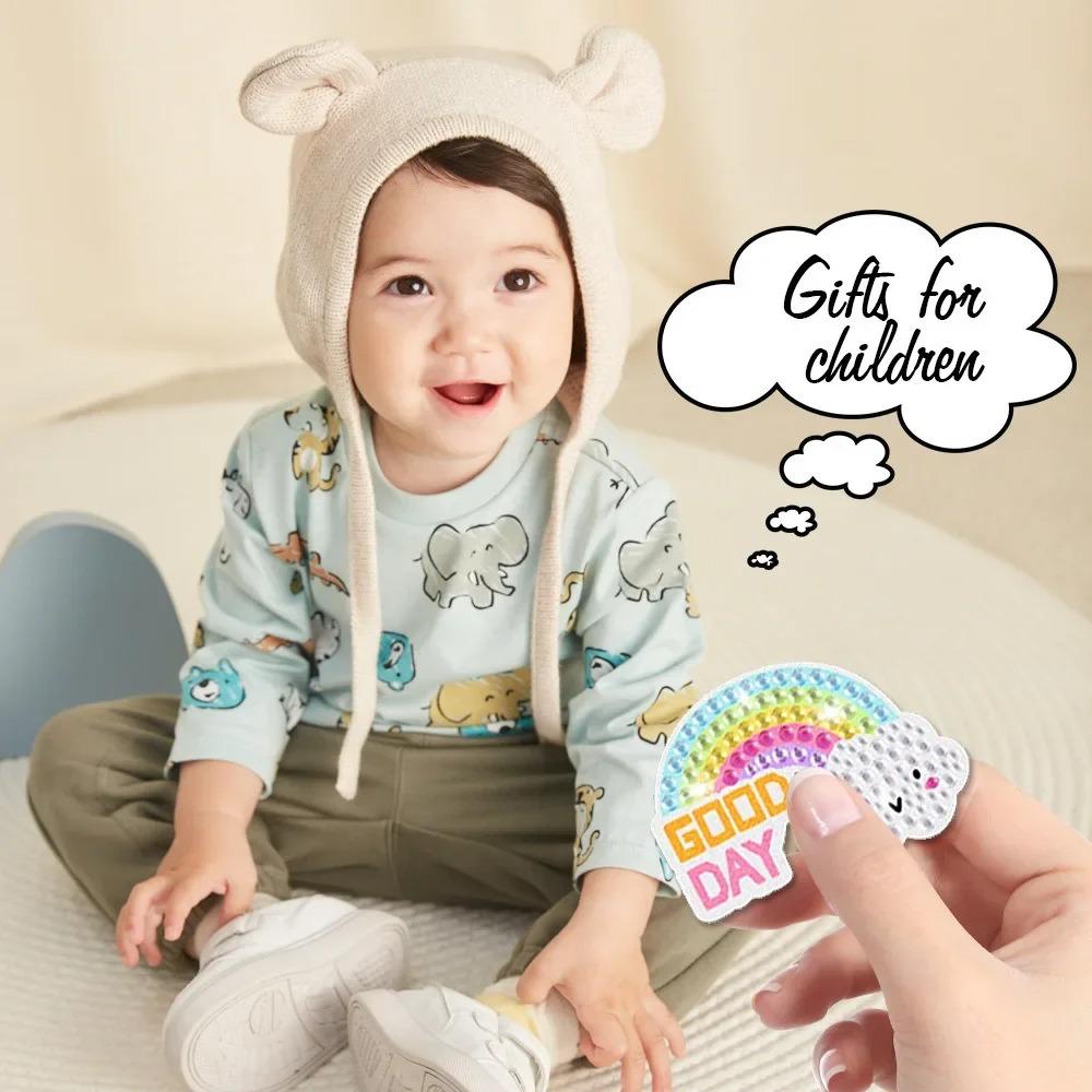 Children's Cartoon Unicorn Magic Gemstone Diamond Painting Children's Set, Homemade Keychain Sticker Art Craft Children's Girl