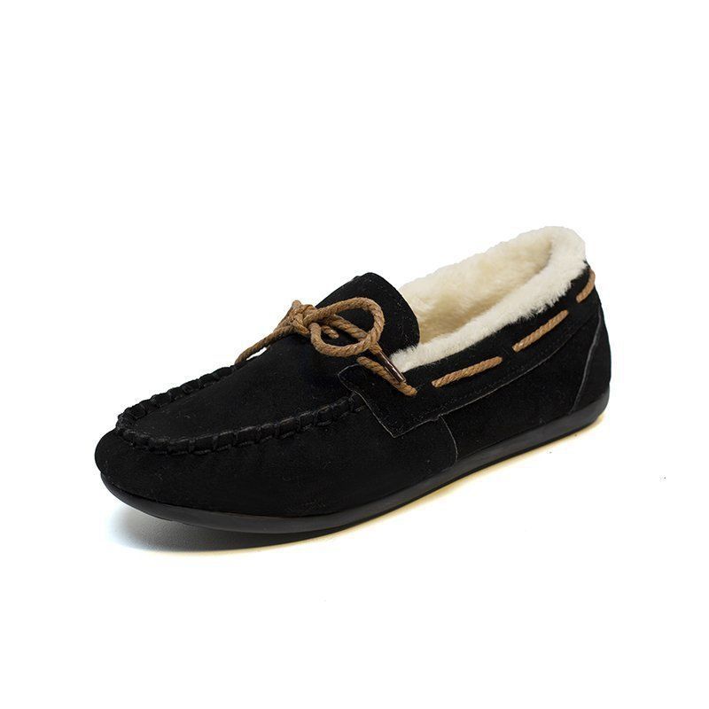 Winter Women's Shoes 2025 New Korean Version of Versatile Students Keep Warm with One Pedal, Lazy Casual Flat-bottomed Velvet Doudou Shoes