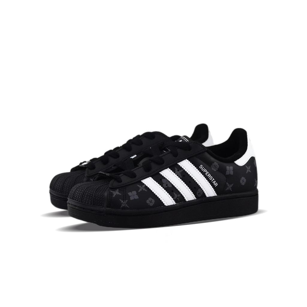 adidas Originals Superstar 2 Antypoślizgowe Odporne na ścieranie Niskie Buty do Skateboardu Unisex Czarno-Szare JI0079(Zespół129-)