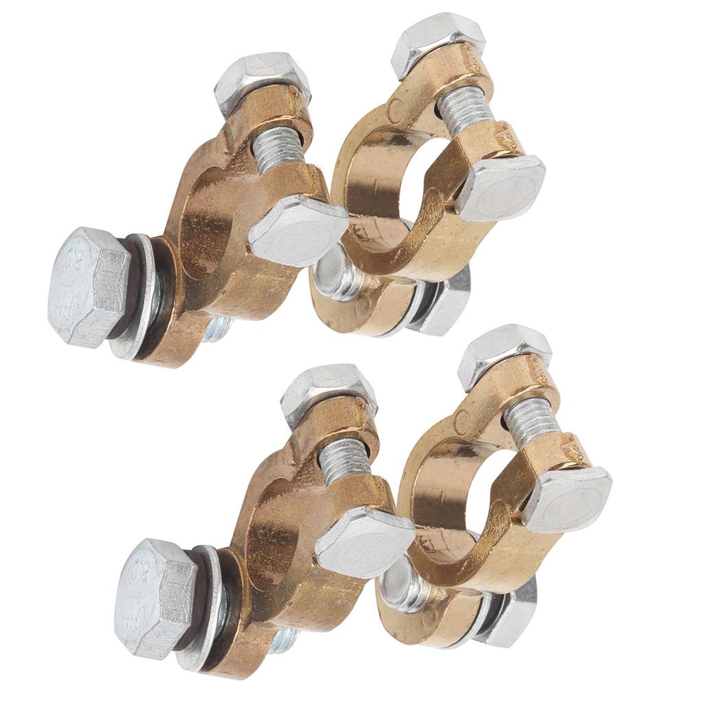 4pcs Battery Cable Terminal 300A Brass Battery Terminal Connector M10 for Automobiles Trucks Caravan
