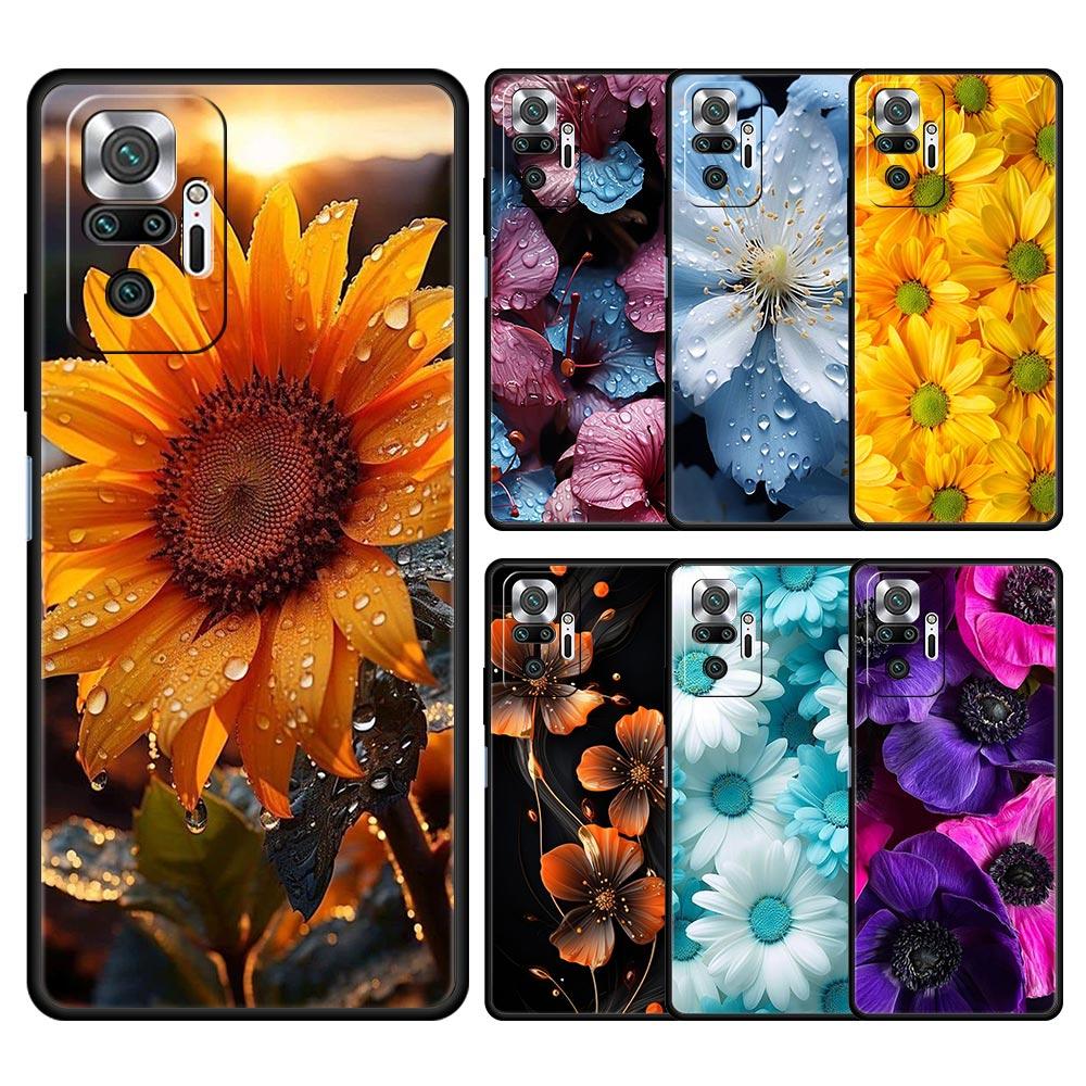 Beauty Flowers Leaves Phone Case For Xiaomi Redmi Note 14 13 12 5G 9S 9 10 11 Pro Plus 9T 14C 13C 12C 10C 9C 9A Soft Cover