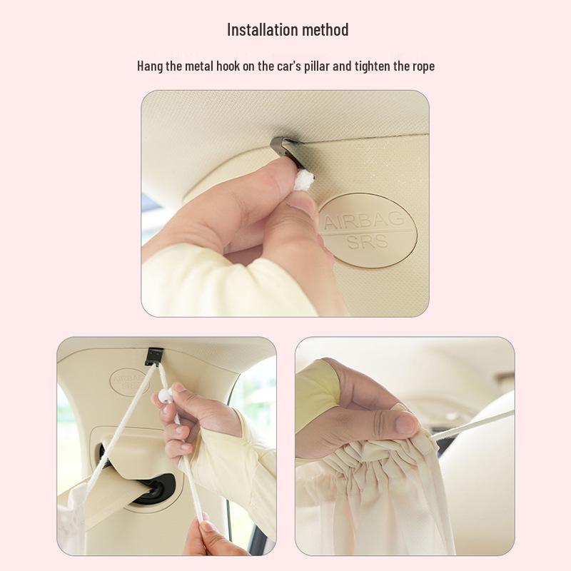Cartoon Car Curtains: Cute Rabbit Sunshade & Privacy Divider with Heat Insulation