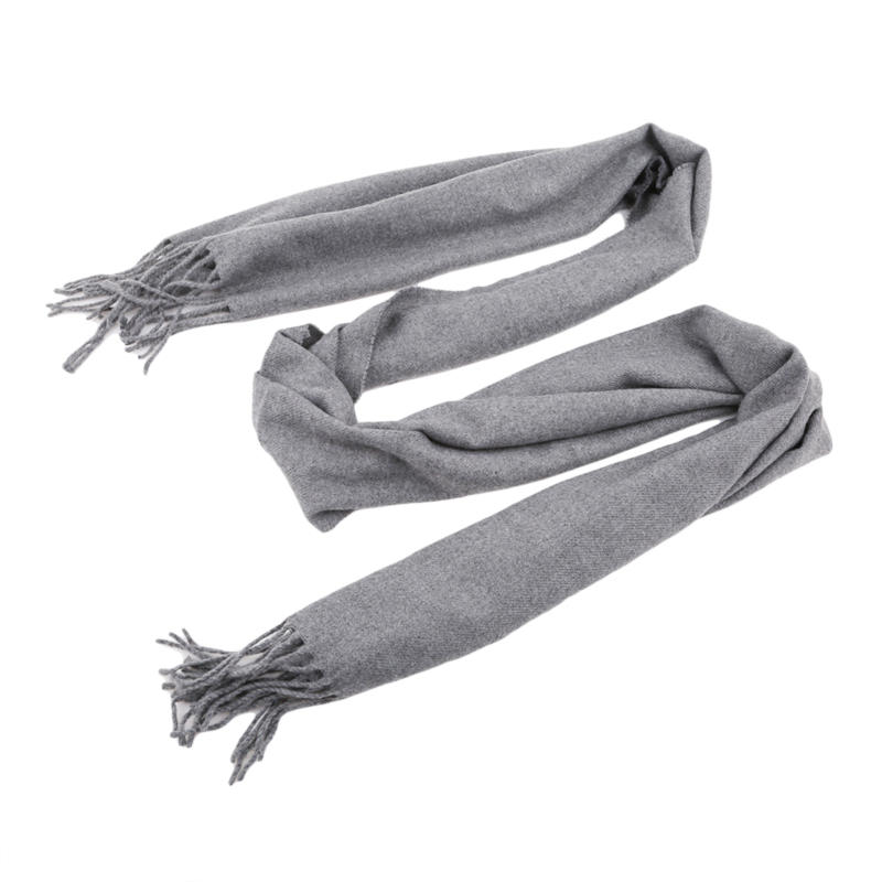 Women Elegant Windproof Shawl Winter Lengthened Thickened Imitation Cashmere Solid Color Scarf
