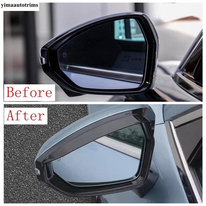 Car Rearview Mirror Rain Eyebrow Decoration Cover Trim For Geely Zeekr 001 - Chrome Black Accessories Exterior Styling