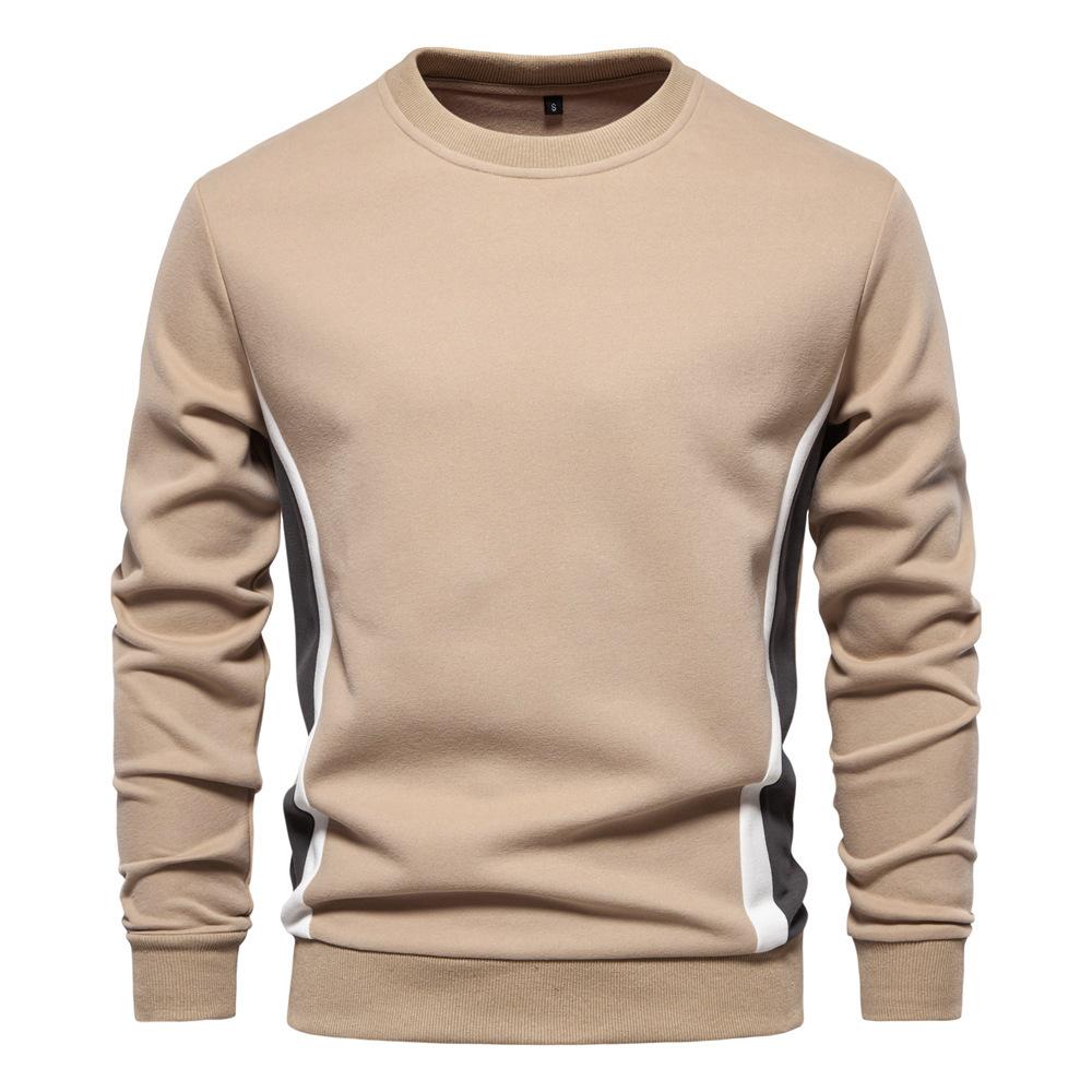 Men S Long Sleeve Slim Fit Patchwork Casual Sweatshirt S