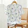 Women's Floral Short Sleeve Tee - Soft Loose Basic Top for Daily Casual Shopping, Comfortable Fashion Style