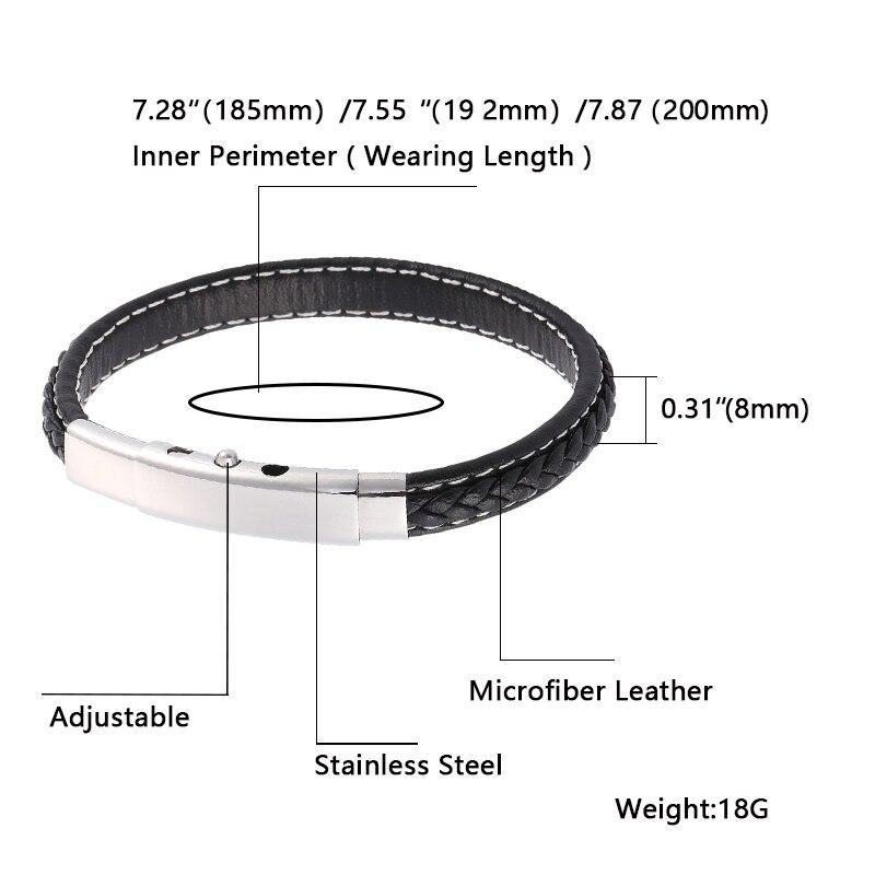 Fashion Black Leather Bracelet Simple Retro Adjustable Fashion Casual Sporty Unisex Bracelet Jewelry Wrist Band Gifts