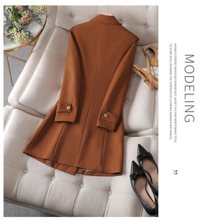 2025 Herbst/Winter Damen Koreanischer Stil Mittellanger Trenchcoat mit Anzugkragen 8620