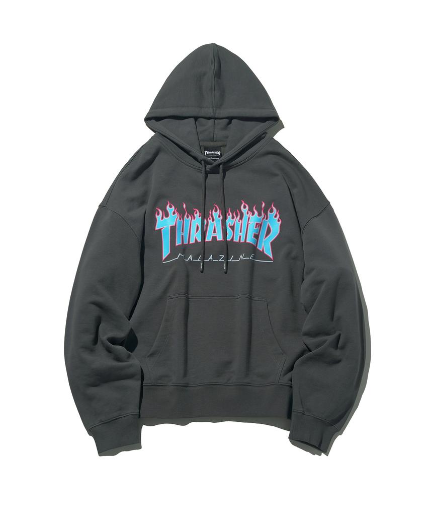 Flame Logo Hoodie Charcoal