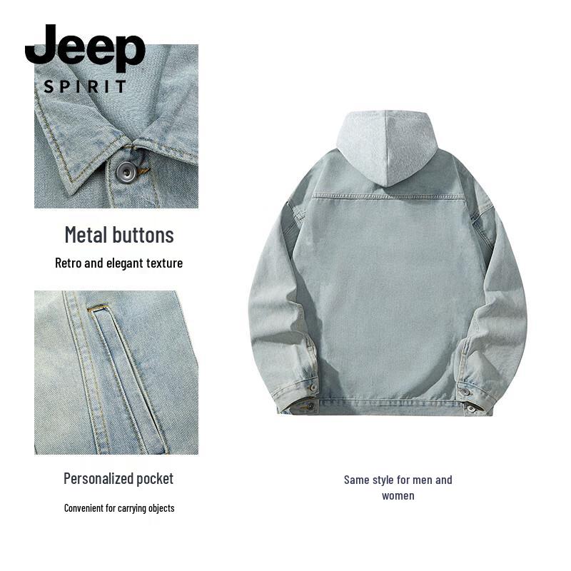 JEEP SPIRIT Men's Distressed Denim Jacket K718