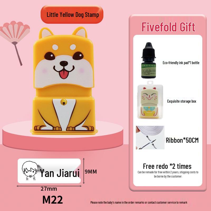 Custom Waterproof Name Stamp and Sticker Set for Children