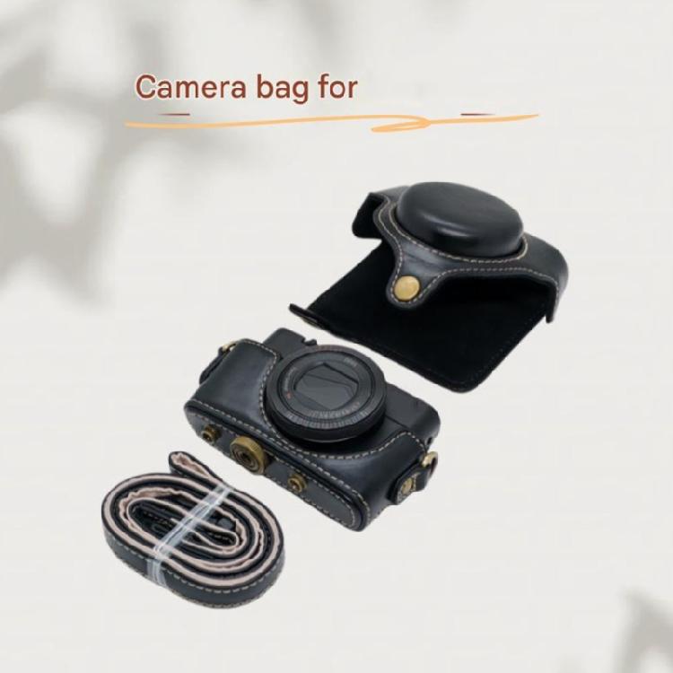 Borsa Retro Resistente all'Acqua in Pelle PU per Fotocamera RX100 con Esterno Antigraffio e Interno Morbido