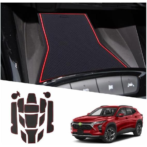 2025 Trax Door Slot Mat for Chevy Trax 2025 Accessories,Non-Slip Mats Cup Holder Inserts Interior Mats Center Console Liner Compatible with 2024 2025