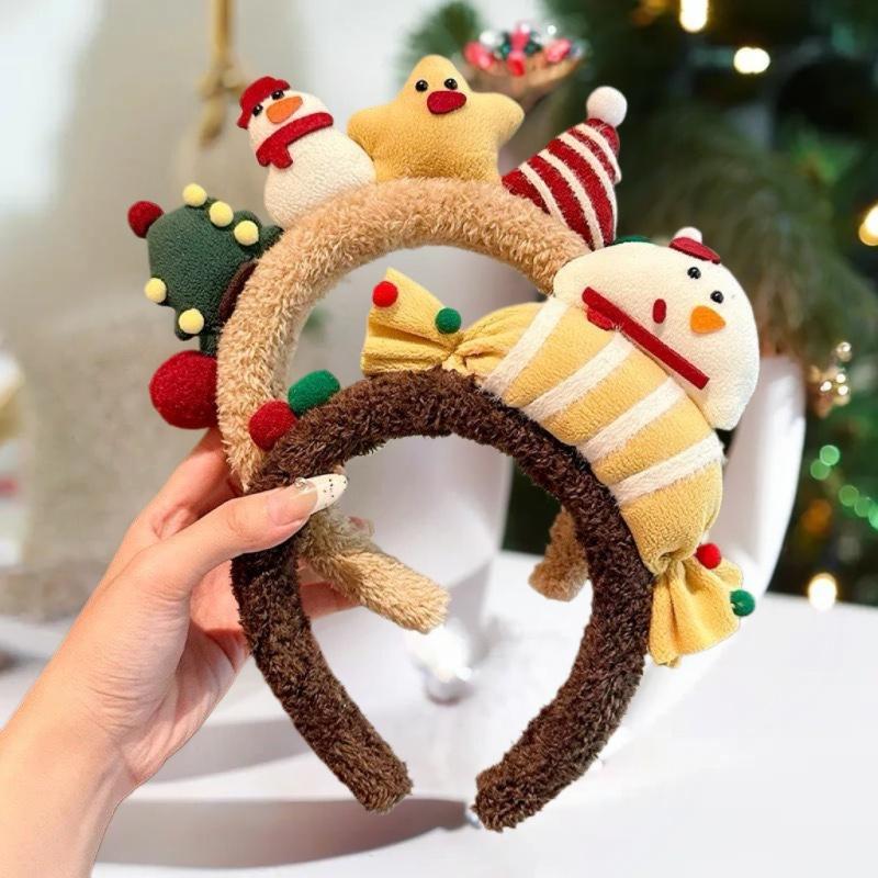 Plush Reindeer Antlers Hair Hoop for Girls, Christmas Party Cosplay Headband, Unique Festive Gift Hair Accessory