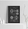 Nikola Tesla Motor Patent Blueprint Vintage Posters and Prints Artwork Magnetic Motor Wall Art Canvas Painting Gift Home Decor No Frame