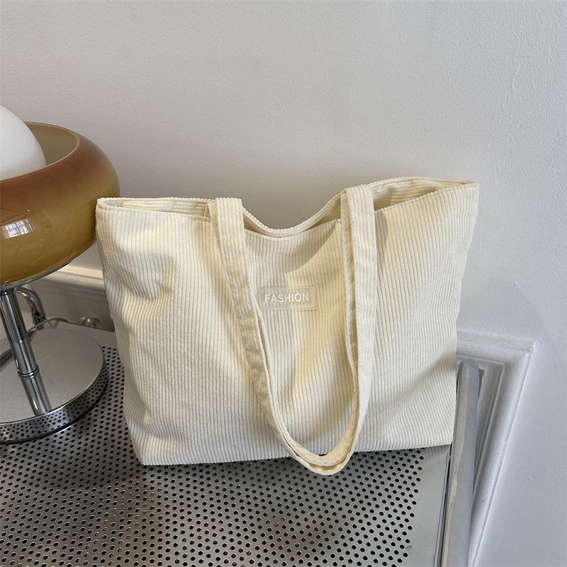 

Корейский стиль Вельветовая полосатая сумка через плечо - Женская повседневная сумка-тоут для поездок