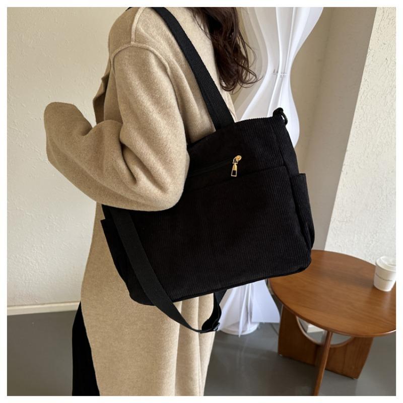 Casual Large Capacity Solid Color Tote Bag Hundred Shoulder Tote Crossbody Bag