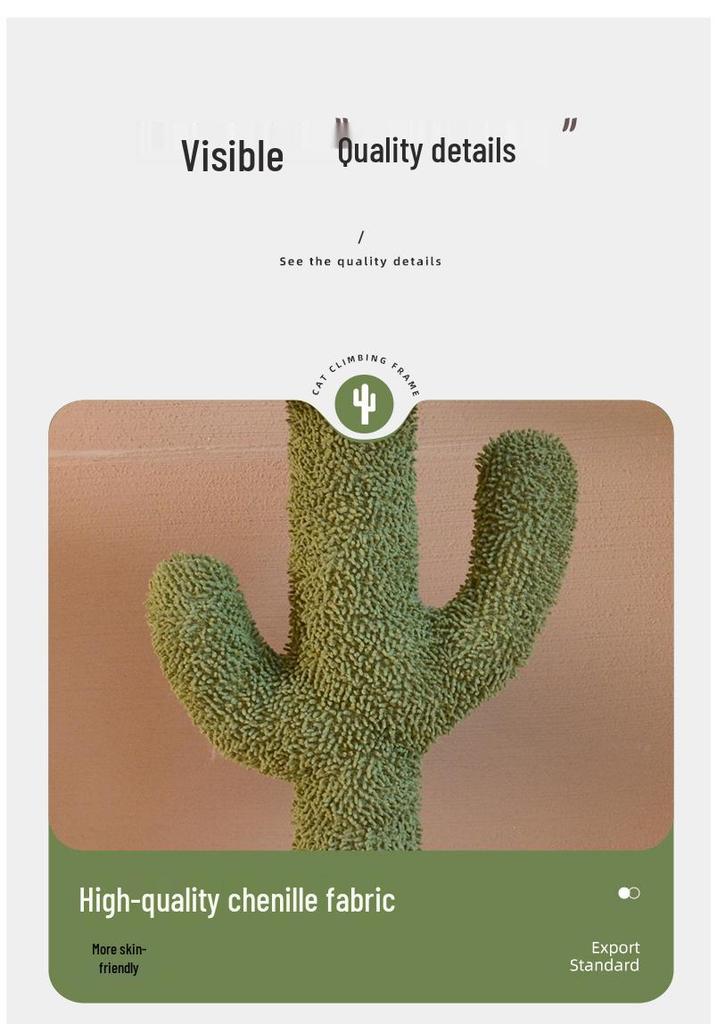 Cactus Cat Tree & Bed with Scratching Post & Toy Tower