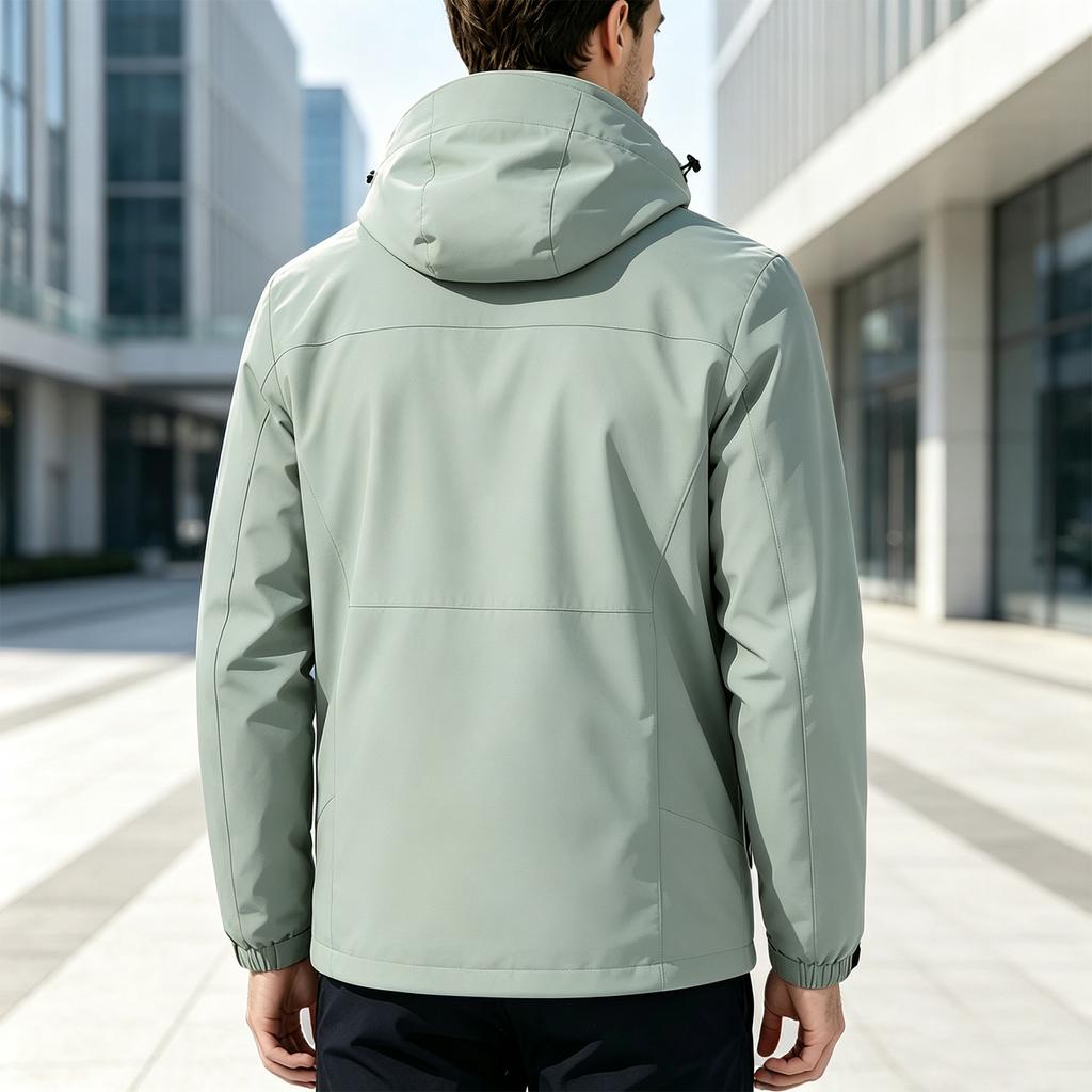 Men's Breathable Lightweight Windproof Hiking Rain Jacket for Outdoor Running
