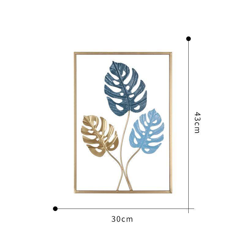 1PC Colorful Iron Leaves Modern Living Room Wall Decoration TV Sofa Background Wall Entrance Hanging