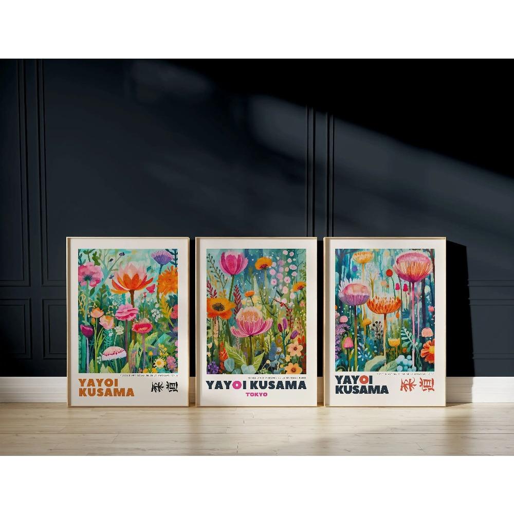 Yayoi Kusama Botanisches Poster Japanische Wandkunst Kusama Inspiriertes Kunstzimmer Dekor Yayoi Kusama Druck Japanisches Galerieposter Geschenk