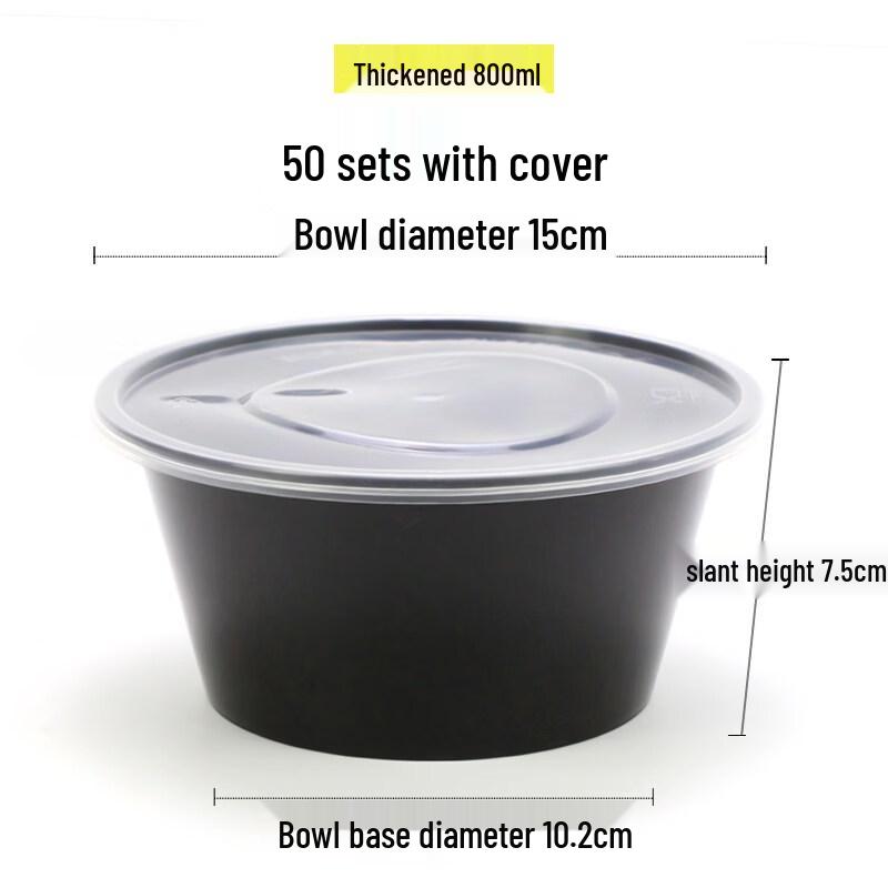 Disposable Round Meal Prep Containers with Clear Lids