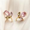 Xiaomi Huitan Flower Design Women Stud Earrings Aesthetic Wedding Party Fresh Style Accessories Inlaid Sparkling CZ Gold Color Jewelry