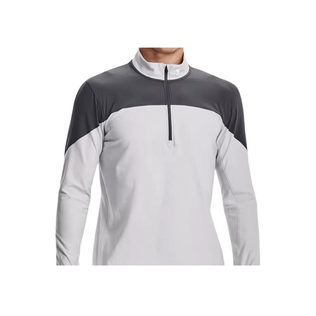 Under Armour Color Block Breathable Casual Long Sleeve T-Shirt Men Tops Black White 1326595-018