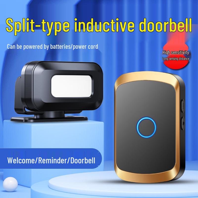Entry Sensor: Voice Reminder with Greeting, Split Type Doorbell, Dual Power Supply