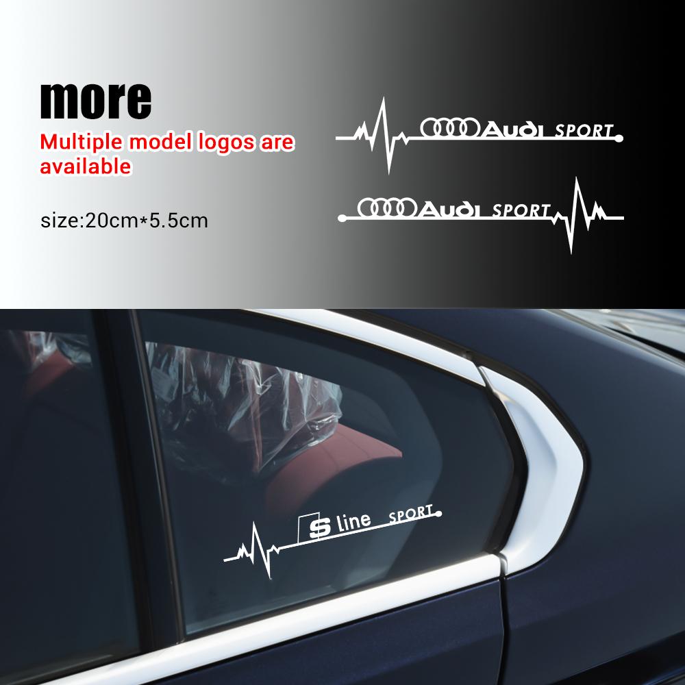 2026 Car Styling Body Side Windows Decal Logo Sticker Decor Accessories For S1 Sline RS Quattro A2 A3 A4 A5 A6 A7 A8 TT Q5 Q6 Q7 Q8 2x