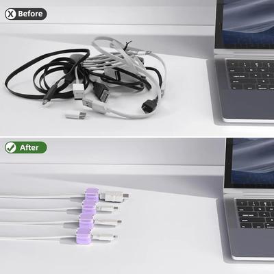 Desktop Magnetic Cable Clip Cable Smooth Adjustable Cord Holder Under Desk Cable Management Wire Keeper Cable Organizer Holder
