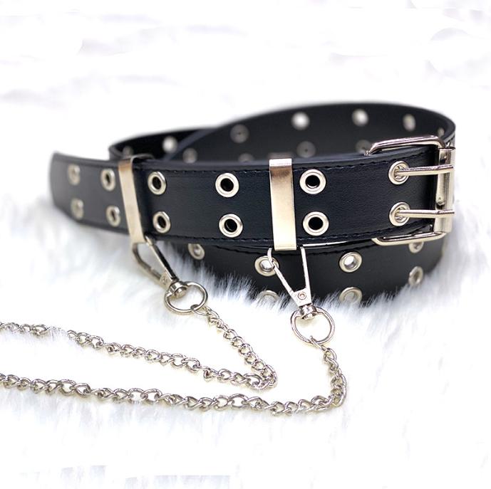 Fashion Alloy Women Belts Chain Luxury for Genuine Leather New Style Pin Buckle Jeans Decorative Ladies Retro Decorative Punk