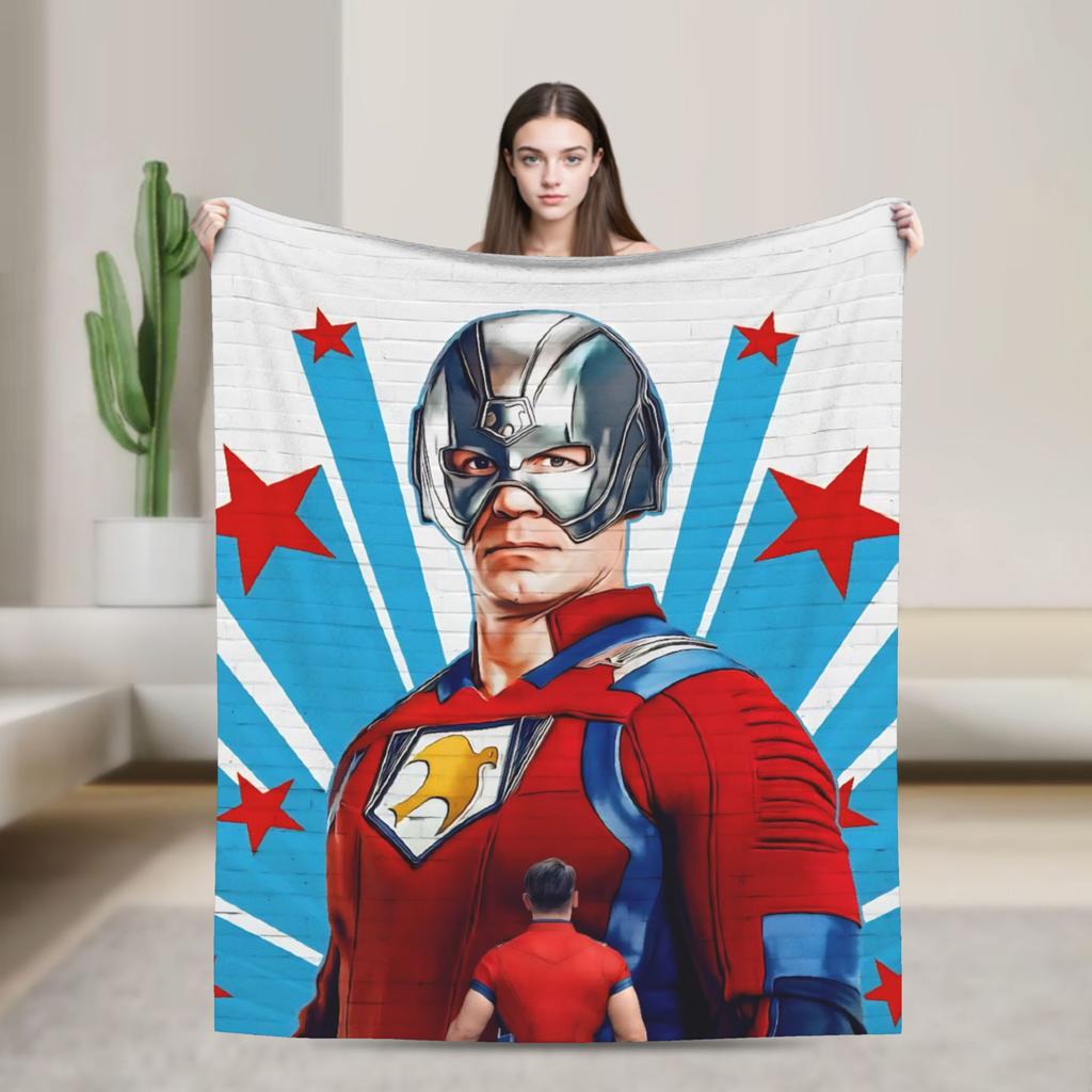 Vigilante peacemaker Super Warm Blanket Travel Plush Throw Blanket Print Home Decor Flannel Bedspread Sofa Bed Cover