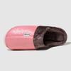 Waterproof Cotton Slippers Winter Indoor Home Warmth Velvet Cotton Shoes Non-slip Couple Hair Slippers Thick Sole Home