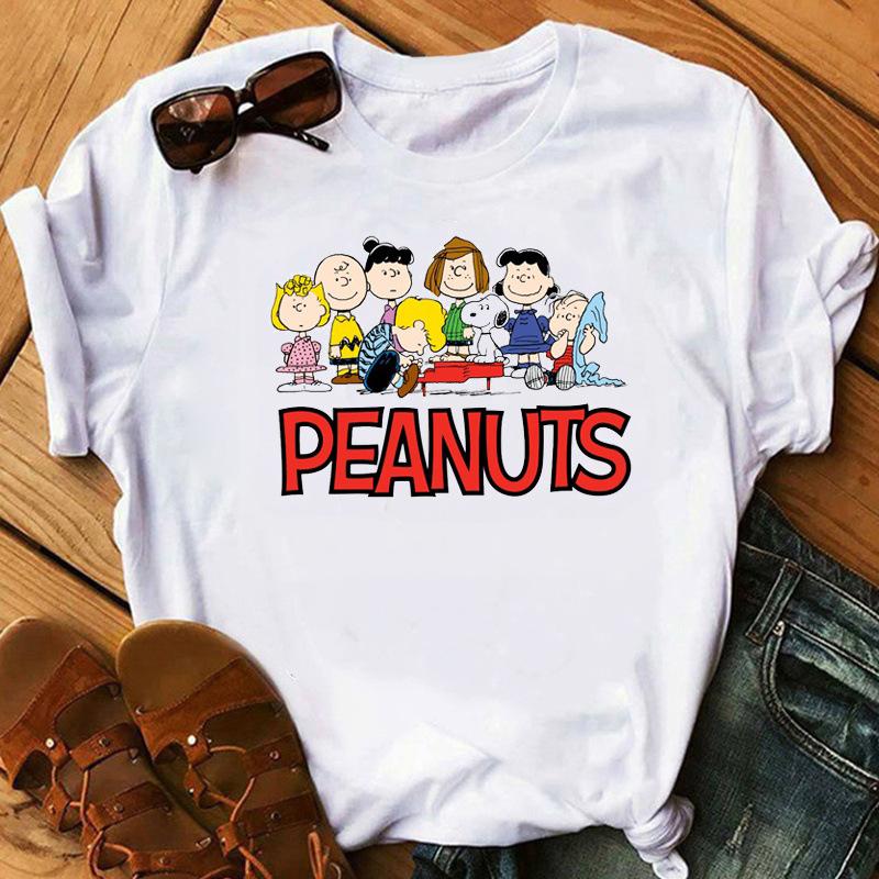 Womens Snoopy T Shirts Summer Casual Short Sleeve Harajuku Korean Style Tops Disney Print Kawaii Female Tshirt Women Top