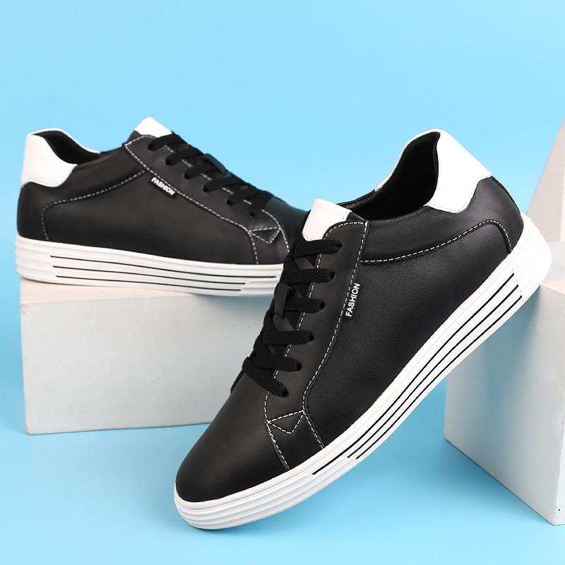 Fashion Genuine Leather Men's Sneakers Leisure Walk Casual Shoes Luxury Original Vulcanize Shoes for Men Versatile Skateboard Footwear