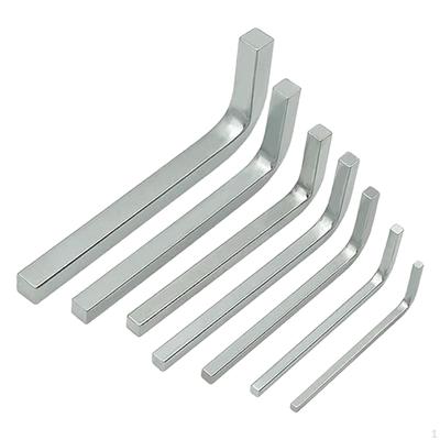 7Pcs L Shape Square Head Wrench Set 4 Point Screwdriver Steel 3-10mm for Factory, Kitchen