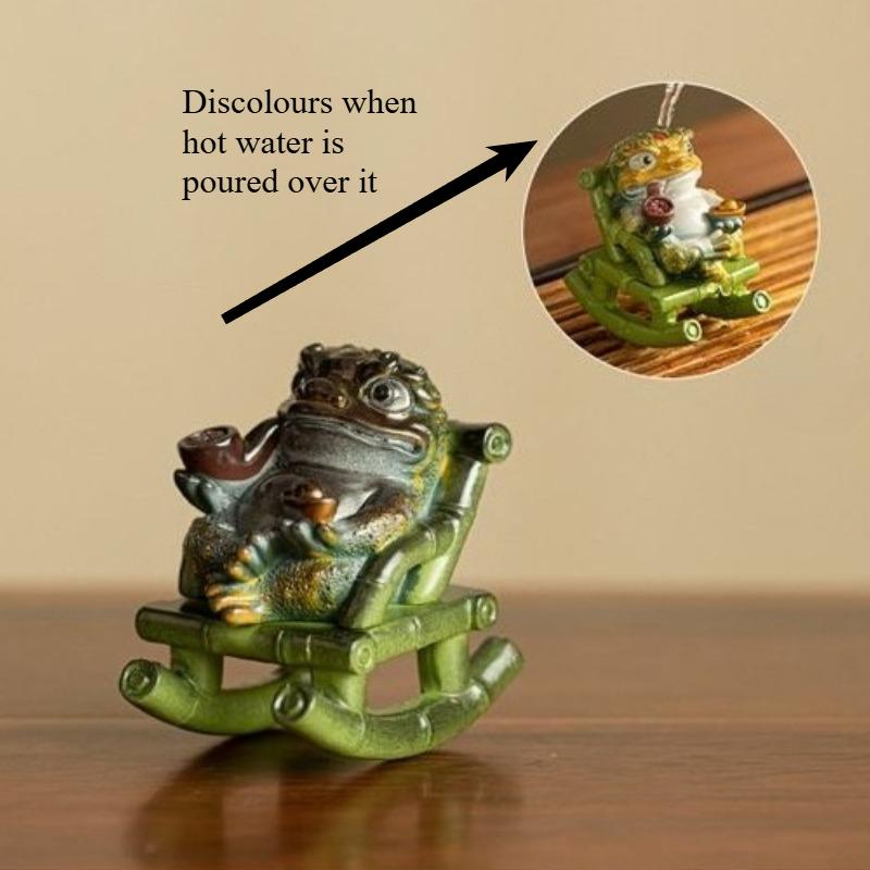 

Creative Colour-Changing Rocking Chair Frog Tea Pet Ornament Table Cartoon Decoration Tea Toy Tea Ceremony Accessories