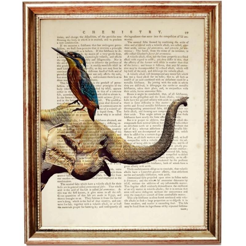 Vintage Funny Animals In Newspaper Art Poster Canvas Painting Puppy Pet Cat Horse Wall Art Pictures Gift Home Decor