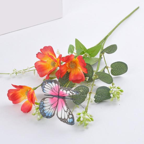 Yousheng Artificial Wildflowers Bouquet Fake Flower Eucalyptus Stem with Butterfly Faux Silk Floral Arrangement for Farmhouse Table Centerpiece Home