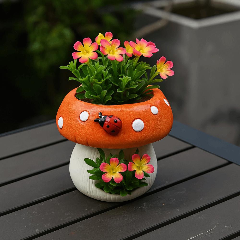 Ceramic Mushroom Vase Exquisite Hydroponic Flower Holder Flower Pot  Plant