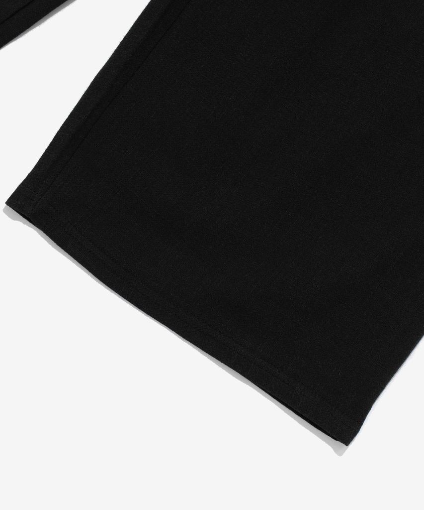 CARGOBROS Linen-Like Pintuck Wide Pants (Black)