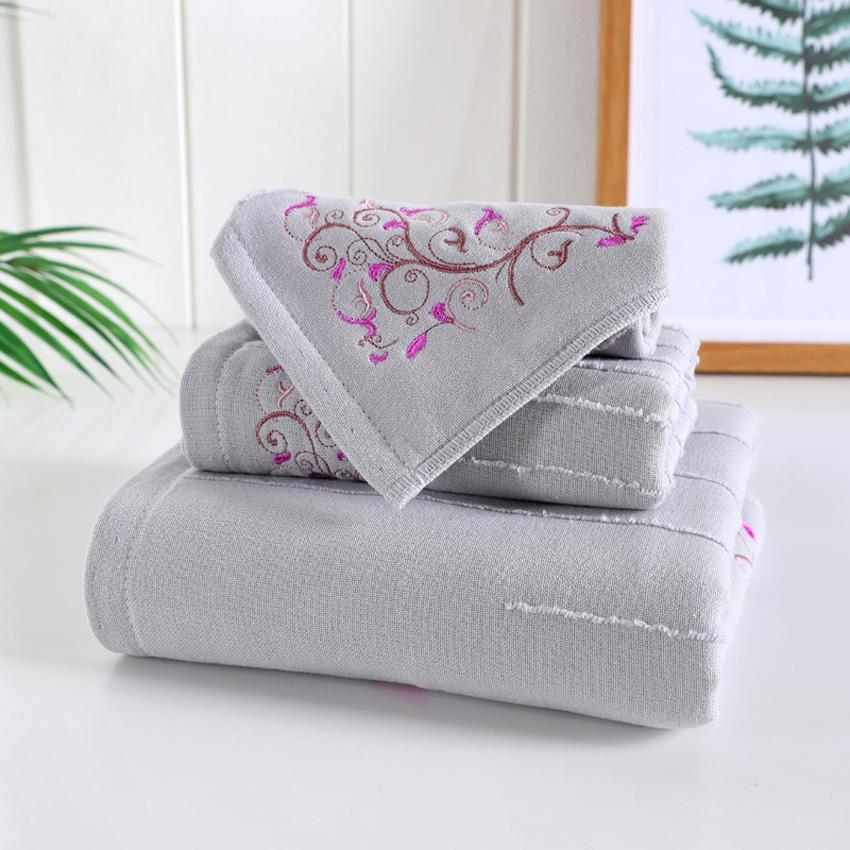 

М’який набір рушників Morning Glory, 100% бавовна, для дорослих, дітей, принтів для краси, обличчя, ванних рушників, рушників для душу, спа, рушників для рук, домашніх Toalla De Ducha 3pcs Towel Set сірий колір