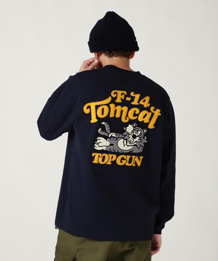 AVIREX SAGARA TOM CAT L/S T-SHIRT Men's L 120 Navy