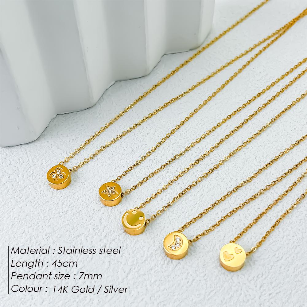 EMANCO Simple Temperament Round Pendant Fashion Classic Design High Quality Stainless Steel Necklace Ladies