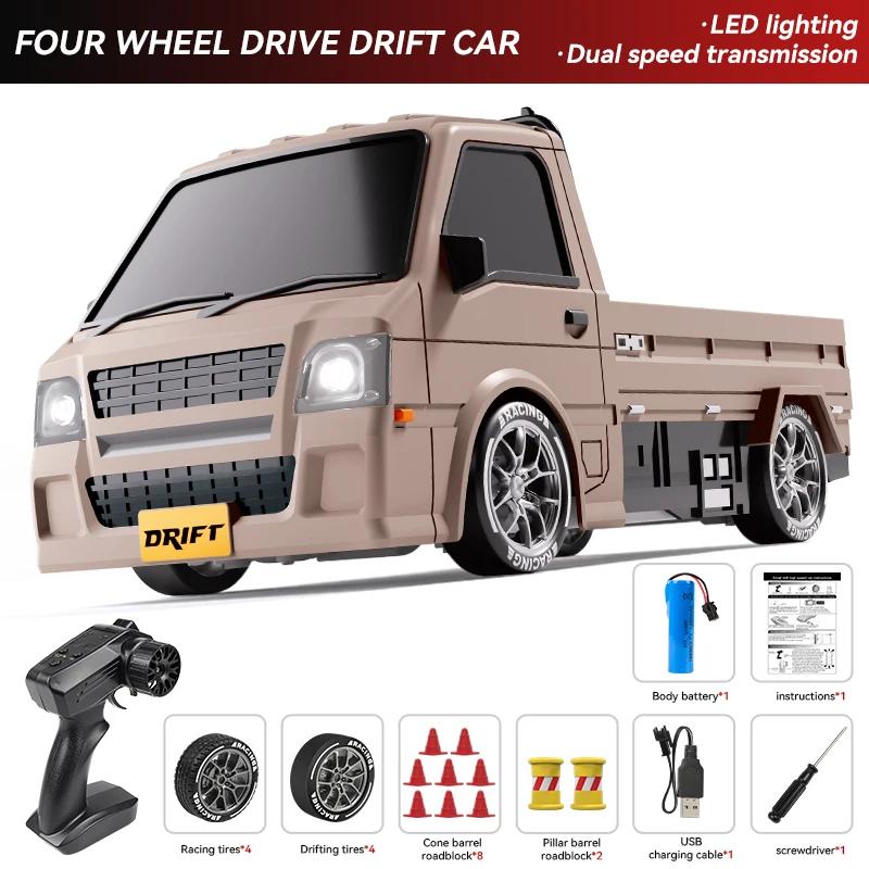 

2.4G 1/24 Rc Racing Drift Small Delivery Truck With Lights Remote Control Four-Wheel Drive Off-Road Car Kids Toys Young Boys Gifts