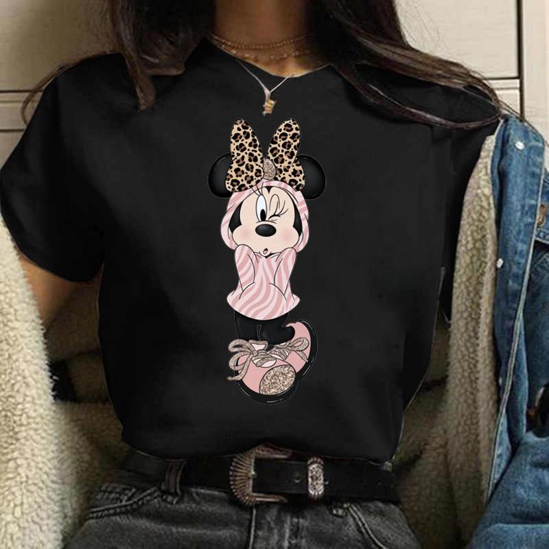 Y2k 90s Fashion T Shirts Gothic Fashion Mickey Tshirt Minnie Mouse Print T-shirt Women T Shirt Female Clothes Kawaii Disney