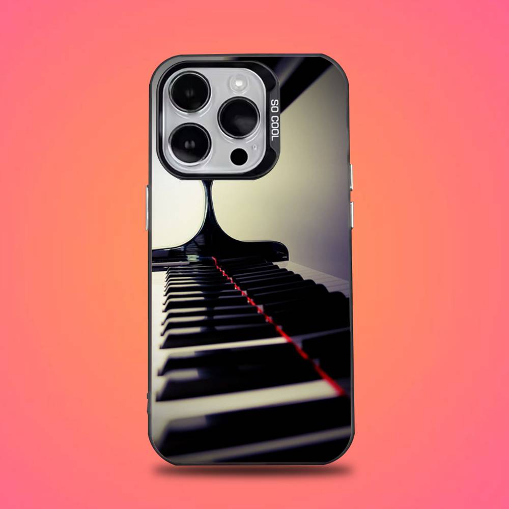 

Music Piano Keyboard Phone Case For iPhone 16,15,14,13,12,11,Mini,Pro,E,SE4,XS,MAX Black Candy Matte Cover iPhoneXSMax
